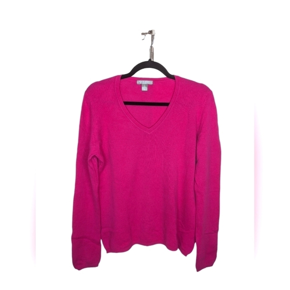Charter Club 100% cashmere v neck sweater pink s L - Picture 1 of 3